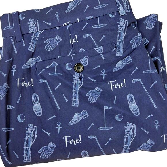 RLX Ralph Lauren Performance Golf Classic Fit Pant Bag FORE Club Navy Blue 33x32 - Picture 1 of 9